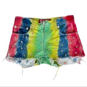 Colorful Star Studded Cut Off Levi’s Jean Shorts